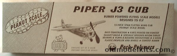Peck-Polymers Peanut Piper J3 Cub - 13 inch Wingspan Peanut Scale Flying Model, PP-5 plastic model kit